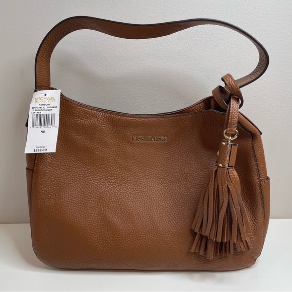 MICHAEL Michael Kors Handbags - Michael Michael Kors Ashbury Large Leather Shoulder Bag Purse Brown New